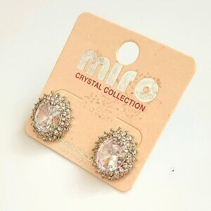 Miro Crystal Collection Cluster Earrings. Silver Brilliant Evening Post Earrings
